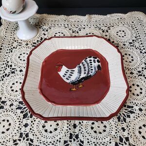 Collectible Youngs Heartfelt Kitchen Creations Red Ceramic Salad Dessert Plate